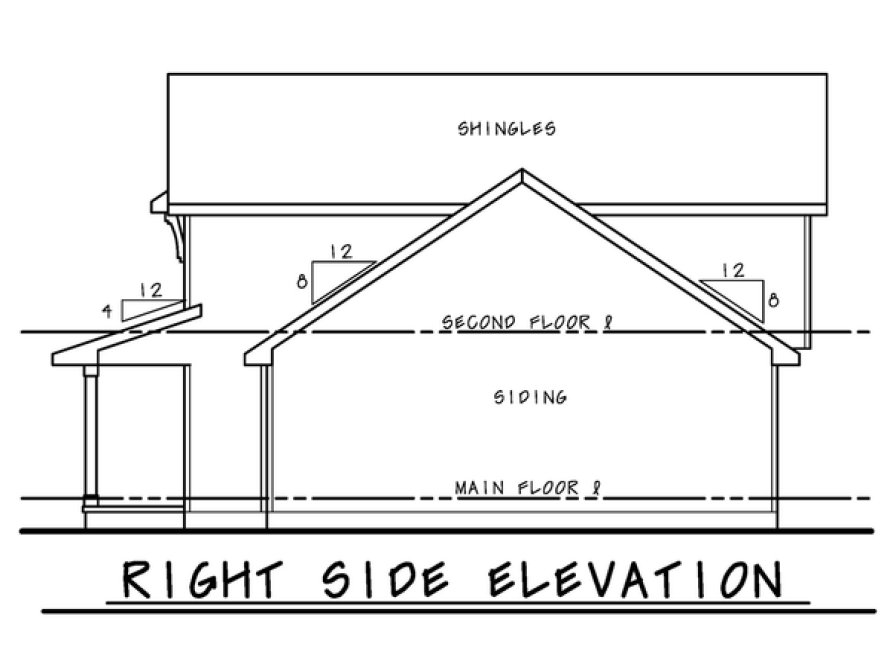 Right Elevation for House Plan #150061