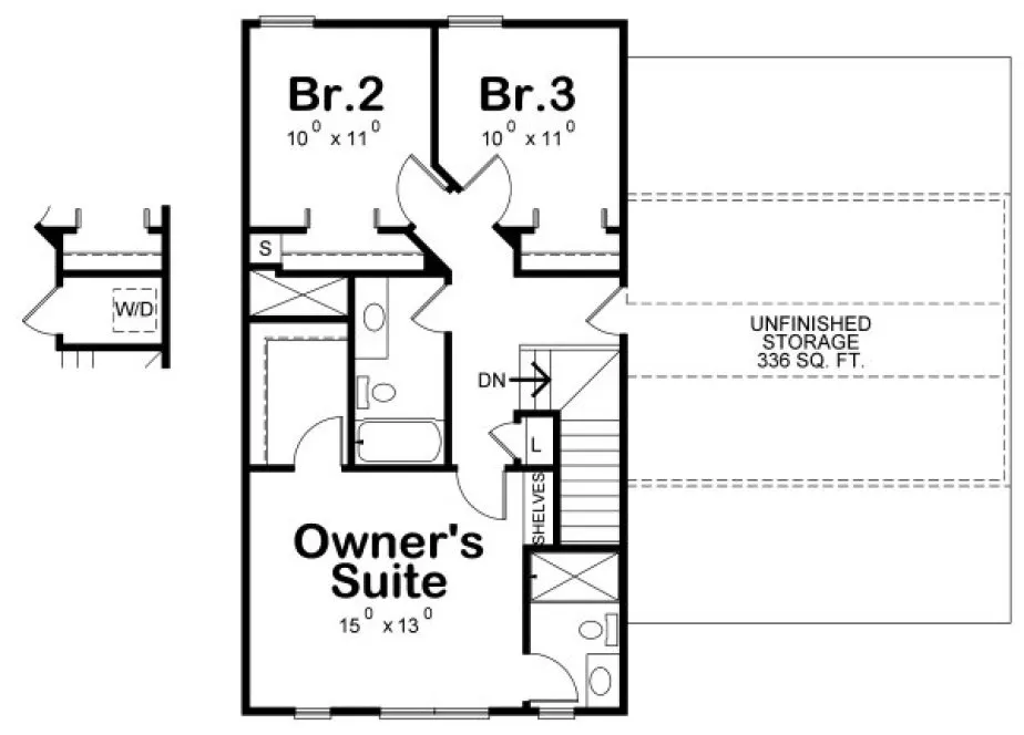 Second Floor Plan for House Plan #150061