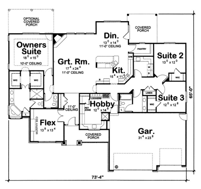 Main Floor Plan for House Plan #155962