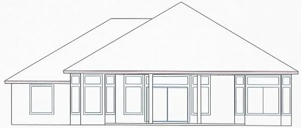 Rear Elevation for House Plan #862081