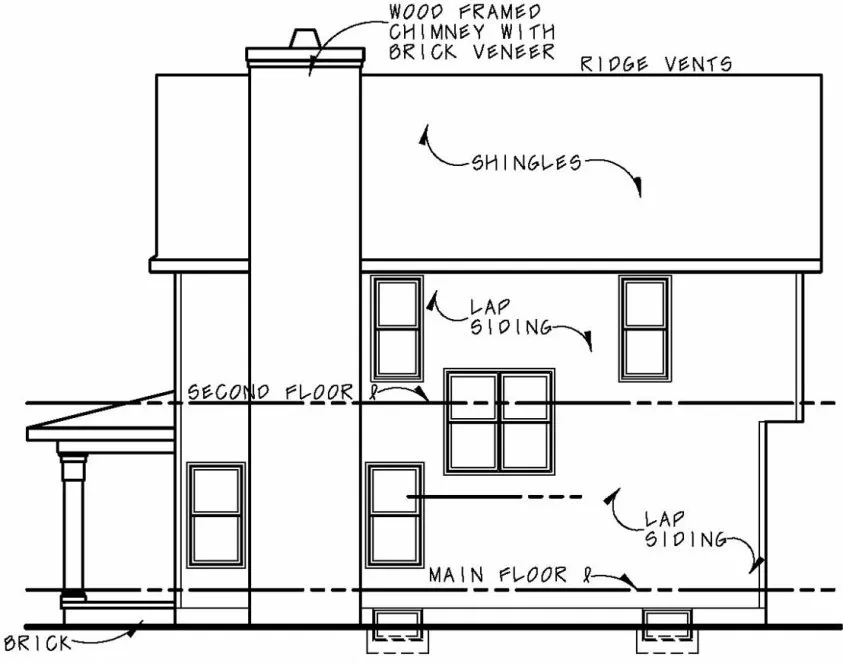 Right Elevation for House Plan #157281