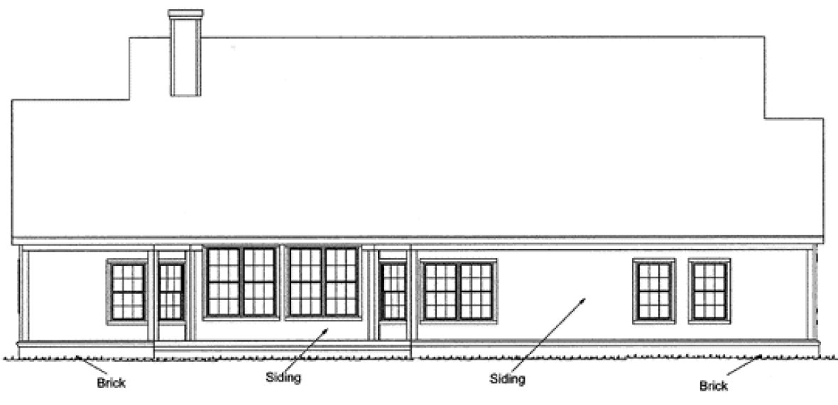 Rear Elevation for House Plan #245724