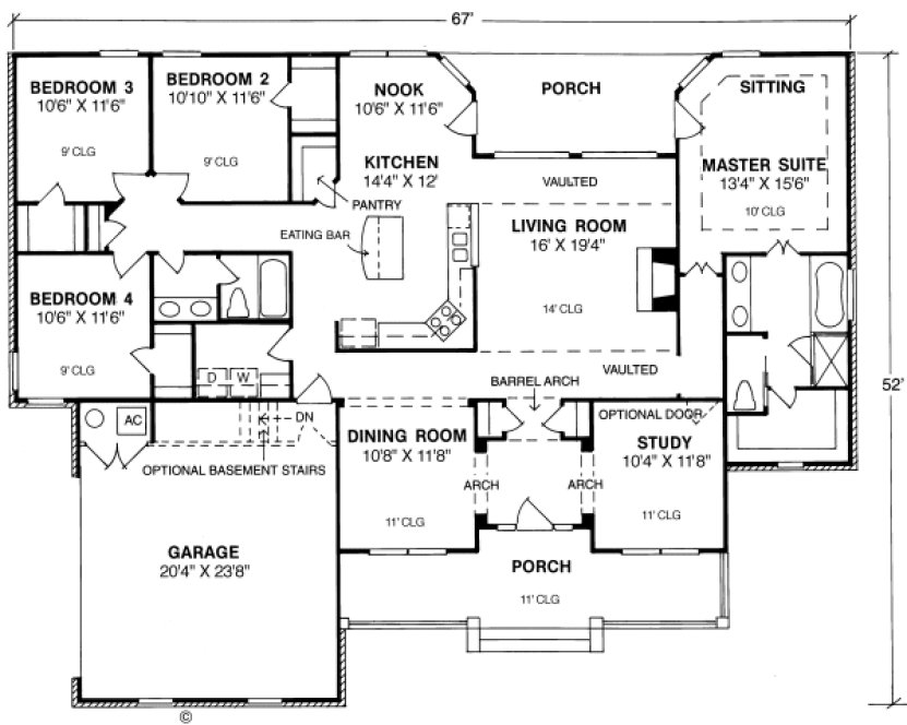 Main Floor Plan for House Plan #245724