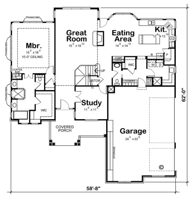 Main Floor Plan for House Plan #156742