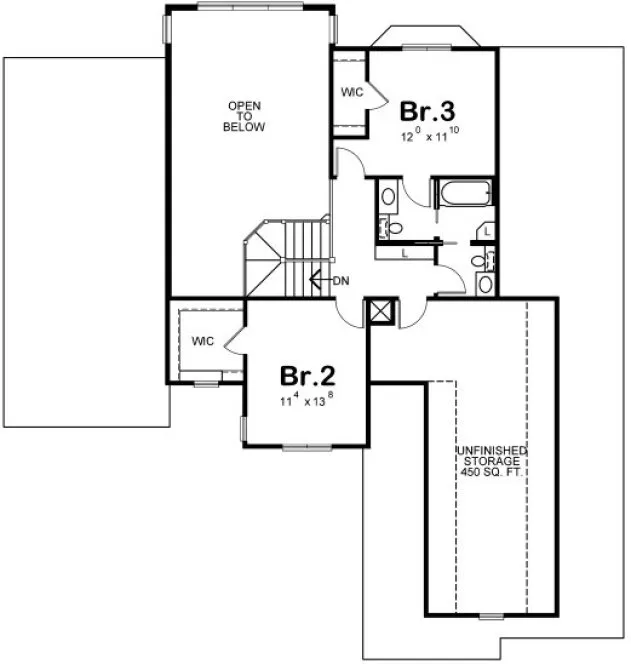Second Floor Plan for House Plan #156742