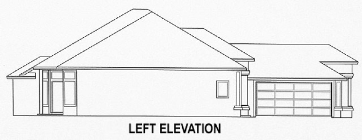 Left Elevation for House Plan #863391