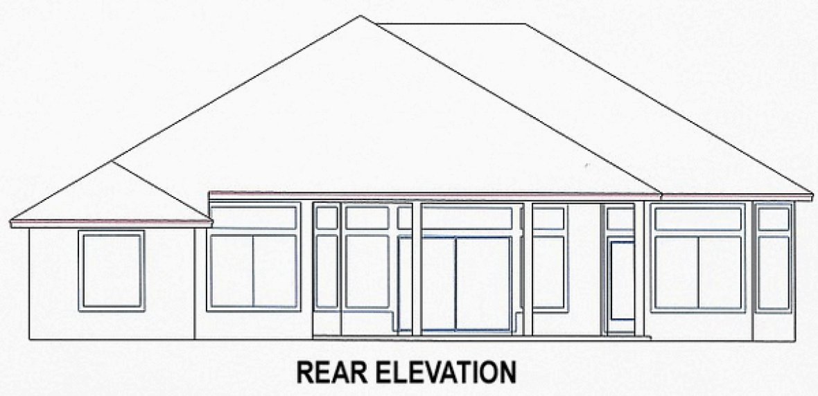 Rear Elevation for House Plan #863391