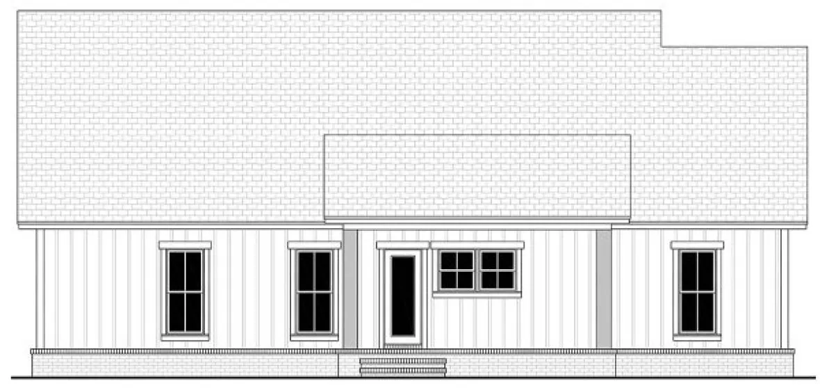 Rear Elevation for House Plan #301251