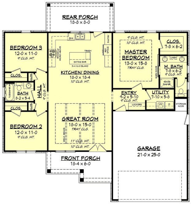 Main Floor Plan for House Plan #301251
