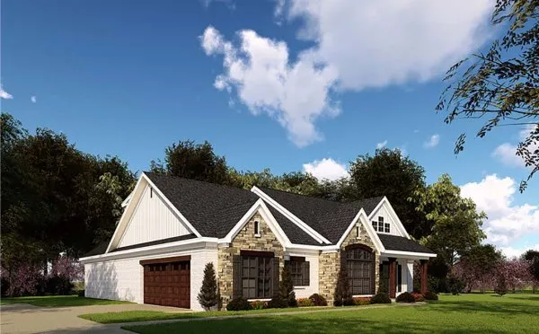 Left Elevation for House Plan #312112