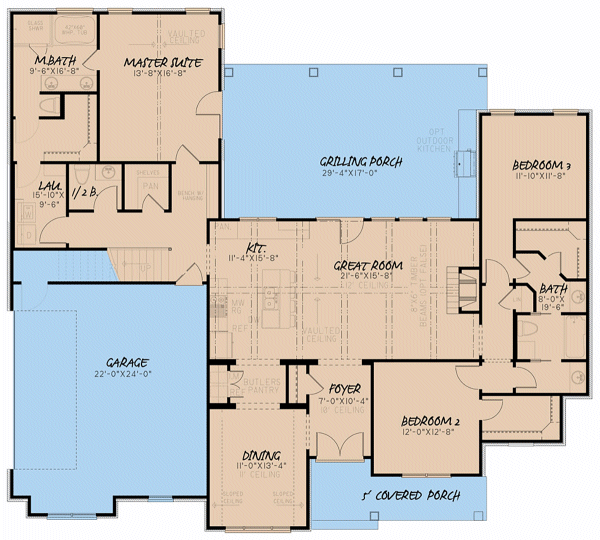 Main Floor Plan for House Plan #312112