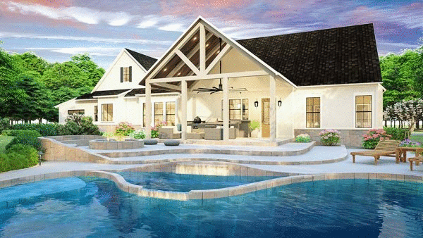 Rear Elevation for House Plan #872522