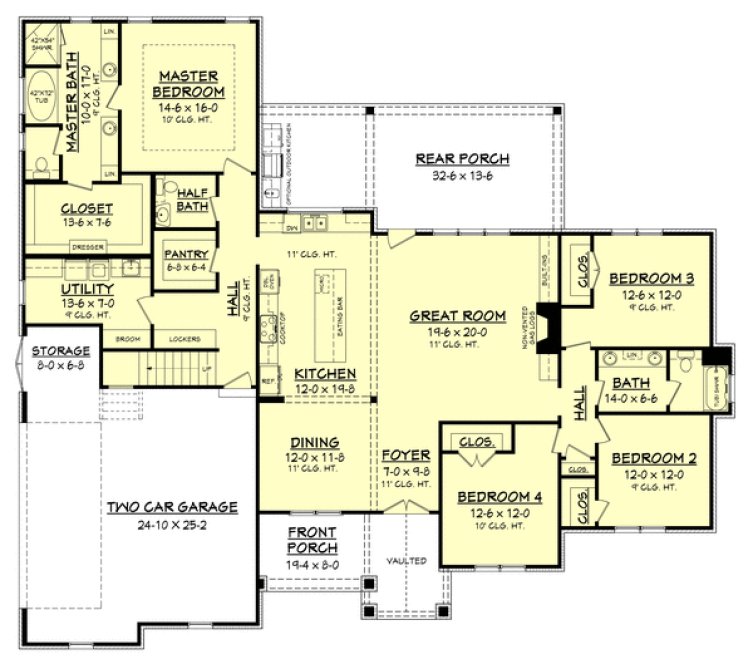 Main Floor Plan for House Plan #309852