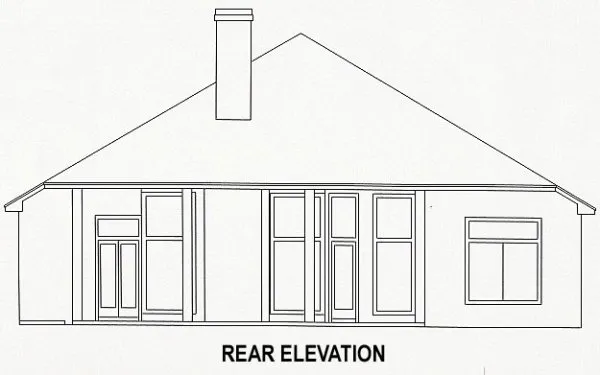 Rear Elevation for House Plan #869332
