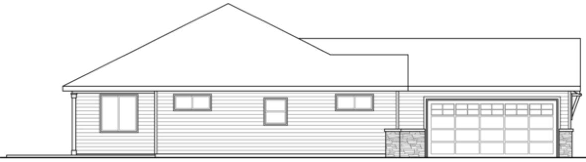 Left Elevation for House Plan #344002