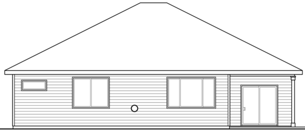 Rear Elevation for House Plan #344002