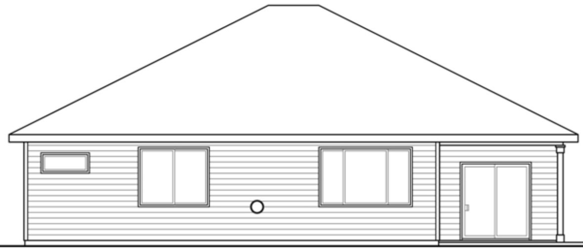 Rear Elevation for House Plan #344002