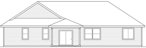 Rear Elevation for House Plan #344212