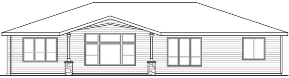 Rear Elevation for House Plan #347522