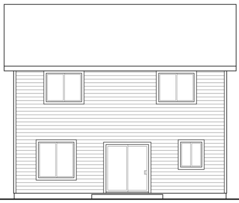 Rear Elevation for House Plan #348261