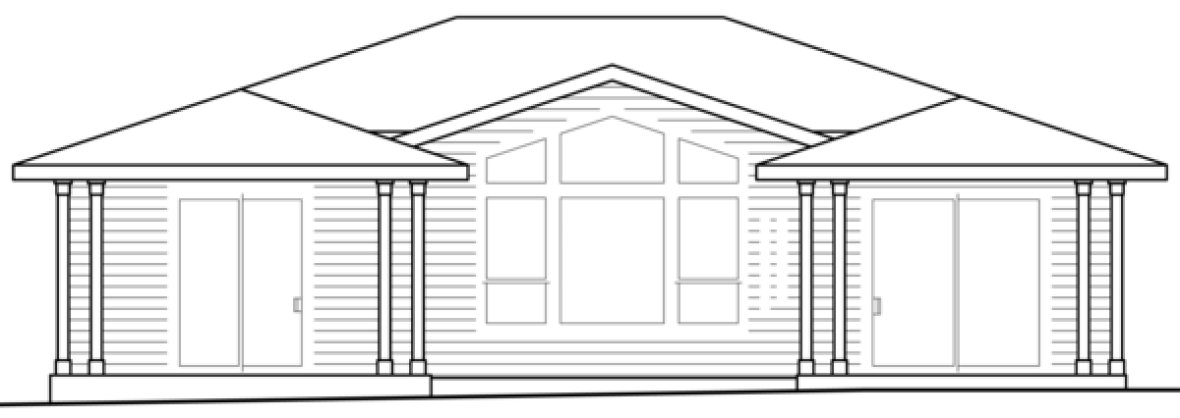 Rear Elevation for House Plan #348571