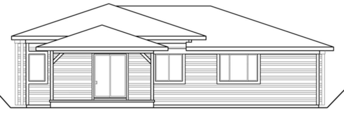 Rear Elevation for House Plan #346882