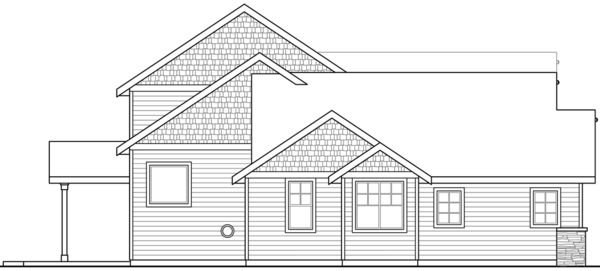 Left Elevation for House Plan #340422