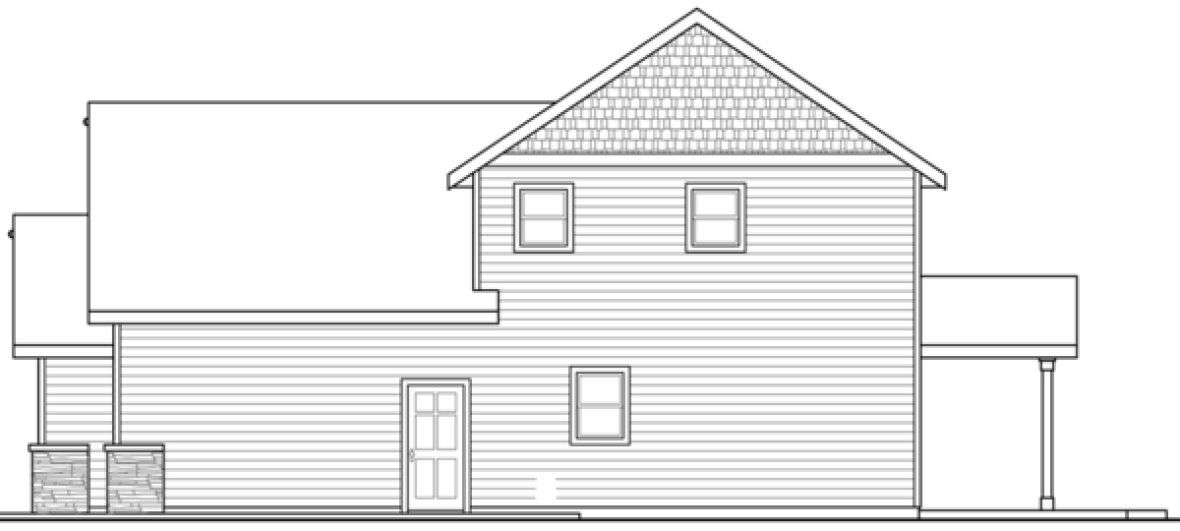 Right Elevation for House Plan #340422
