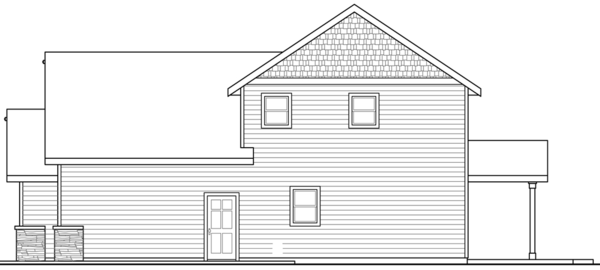 Right Elevation for House Plan #340422