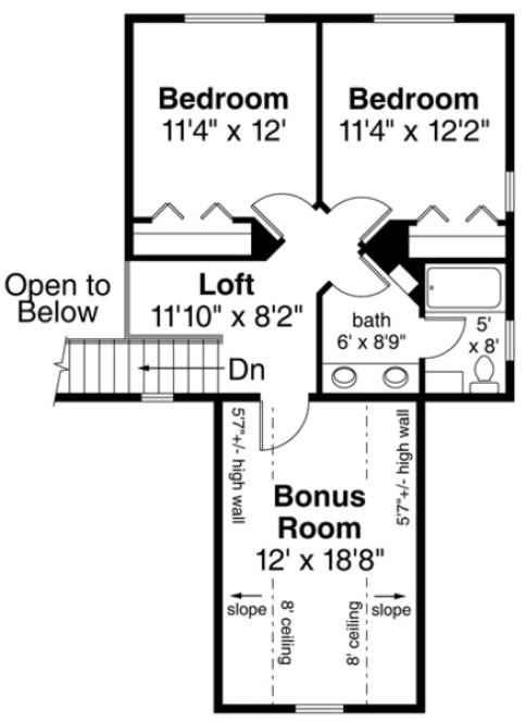 Second Floor Plan for House Plan #340422