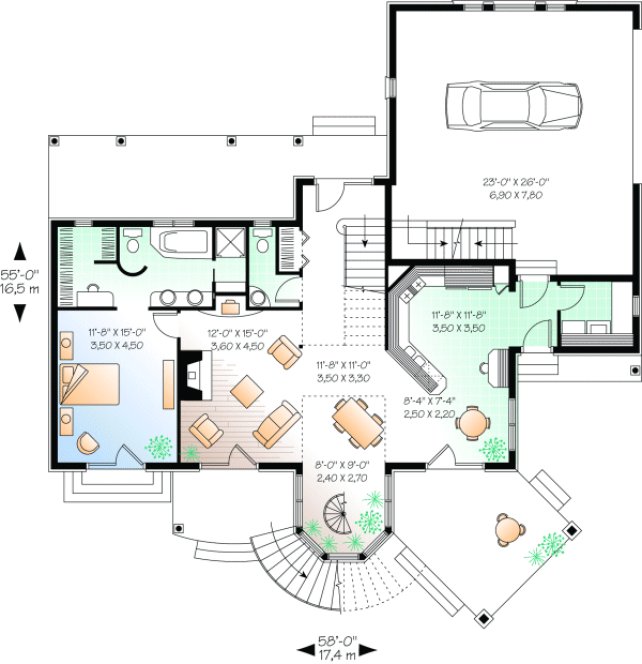 Main Floor Plan for House Plan #148862