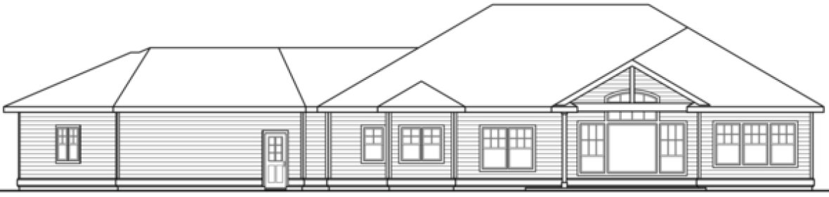 Rear Elevation for House Plan #343662