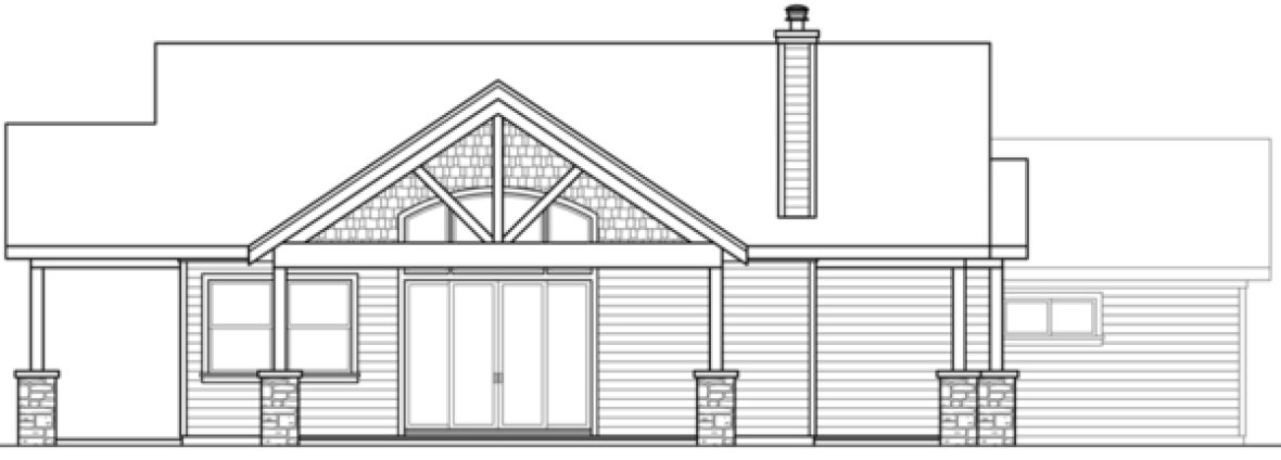Left Elevation for House Plan #340991