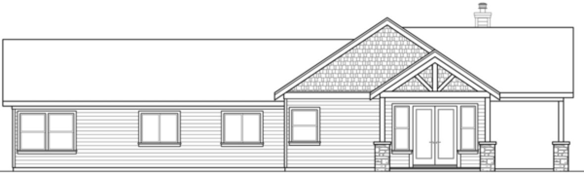 Rear Elevation for House Plan #340991