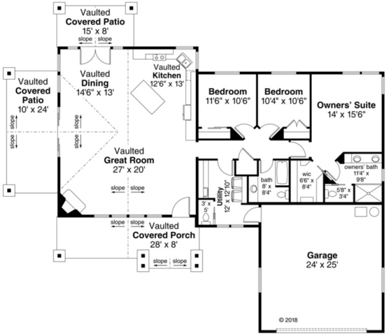 Main Floor Plan for House Plan #340991