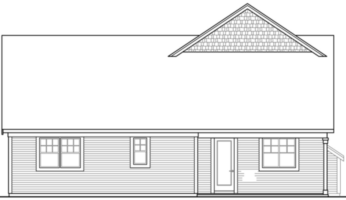 Rear Elevation for House Plan #340792