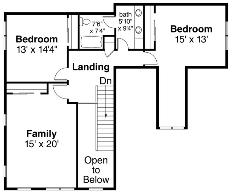 Second Floor Plan for House Plan #340792