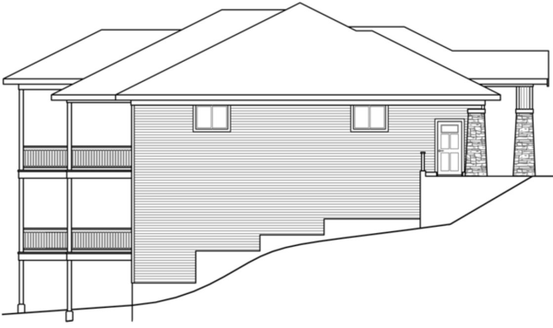 Left Elevation for House Plan #347323