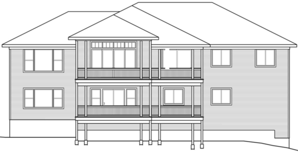 Rear Elevation for House Plan #347323