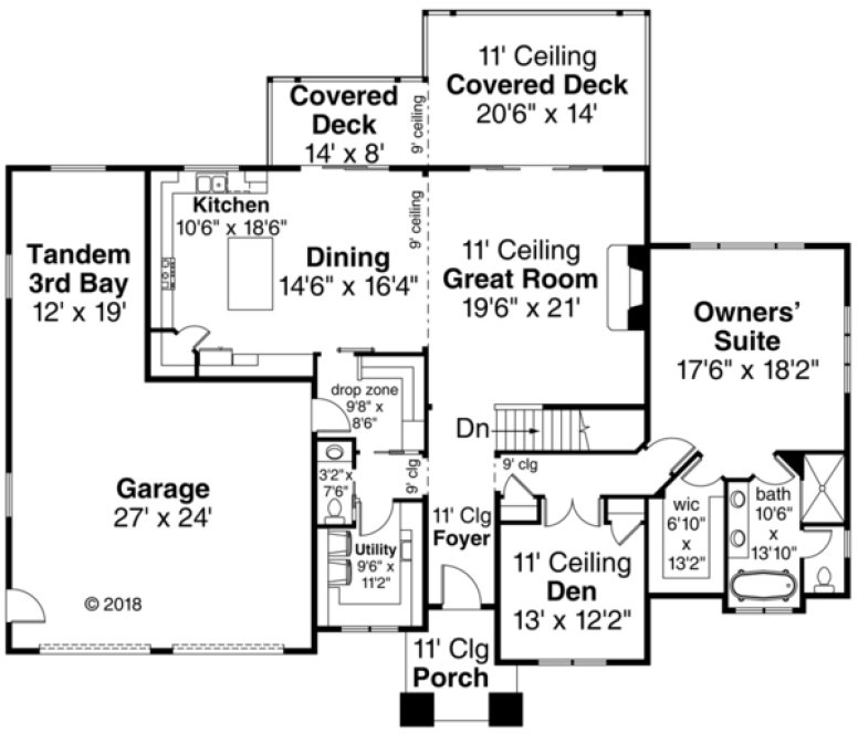 Main Floor Plan for House Plan #347323