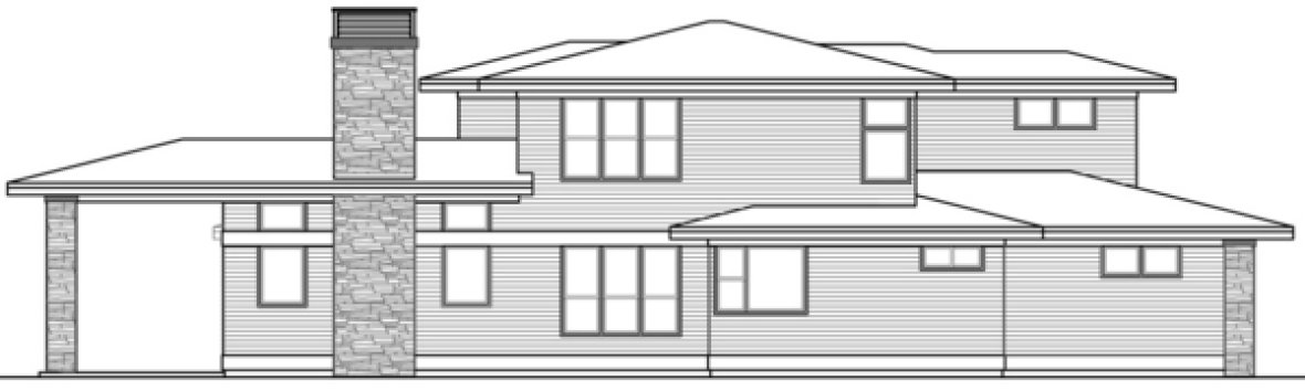Left Elevation for House Plan #342073