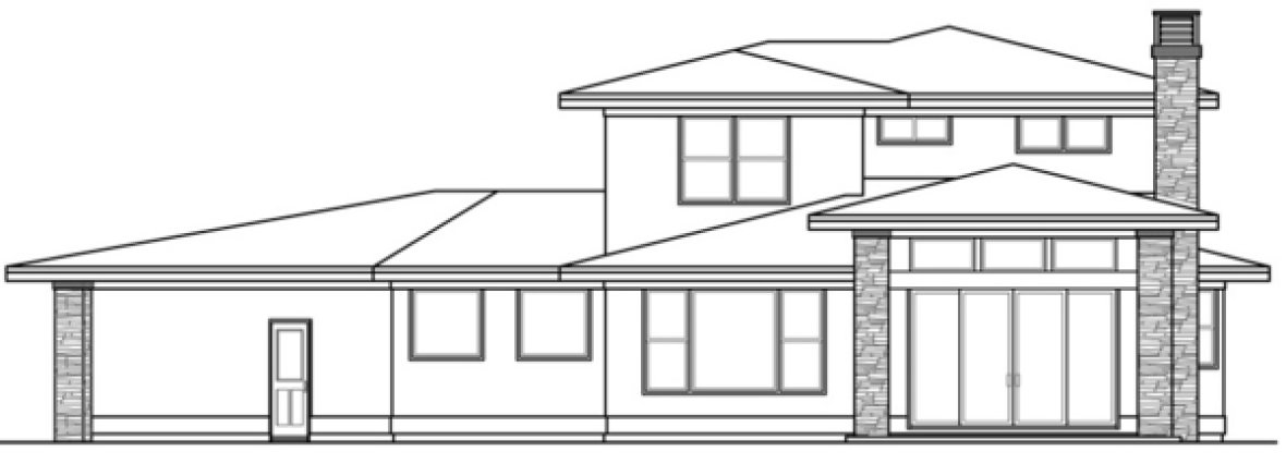 Rear Elevation for House Plan #342073