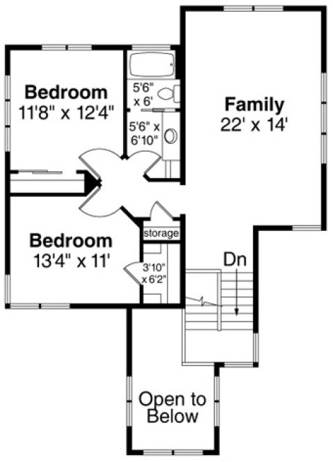 Second Floor Plan for House Plan #342073