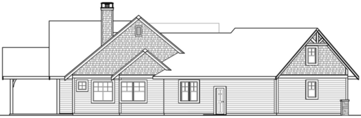 Left Elevation for House Plan #342562