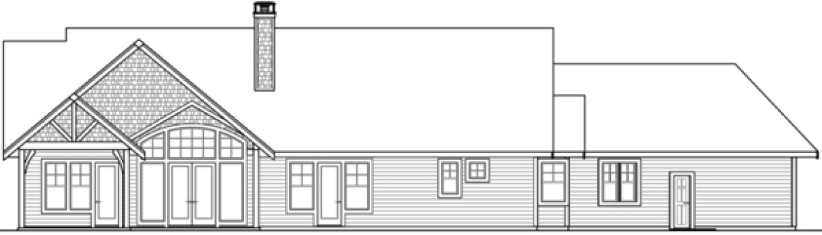 Rear Elevation for House Plan #342562