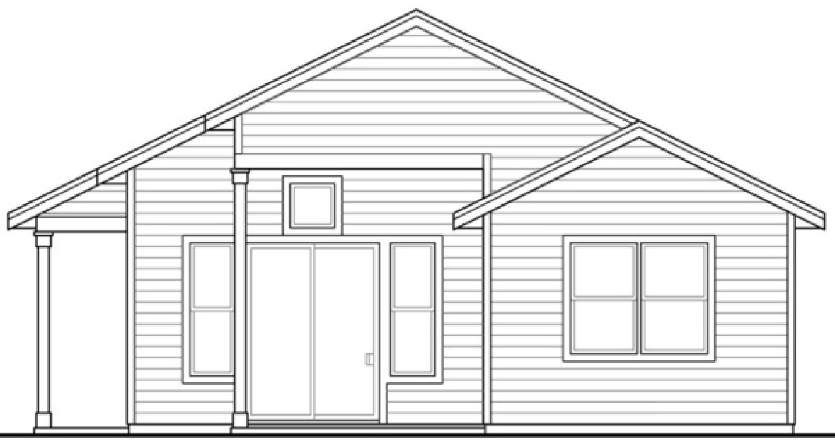 Rear Elevation for House Plan #340801
