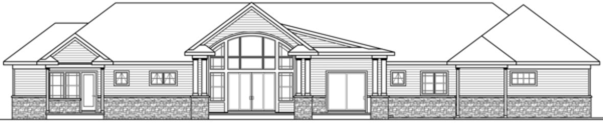 Rear Elevation for House Plan #345943