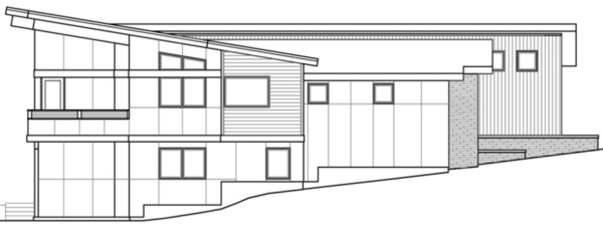 Left Elevation for House Plan #347593