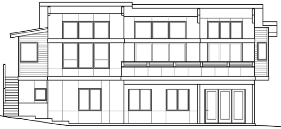Rear Elevation for House Plan #347593