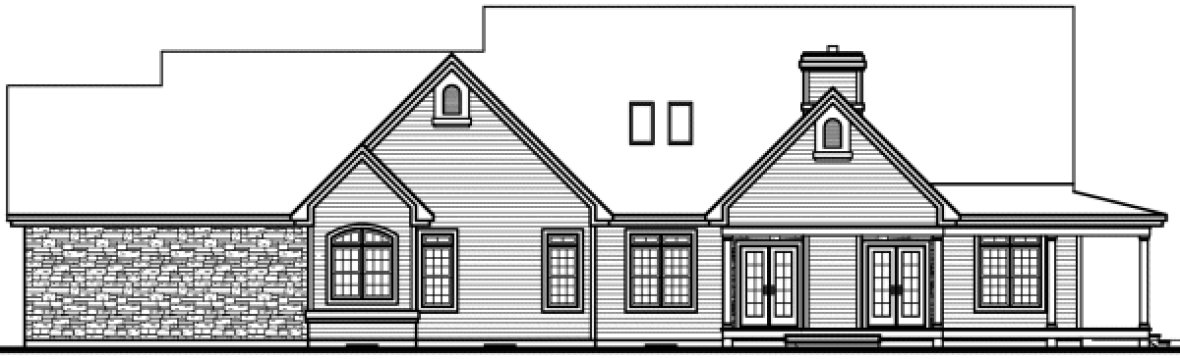 Rear Elevation for House Plan #146962